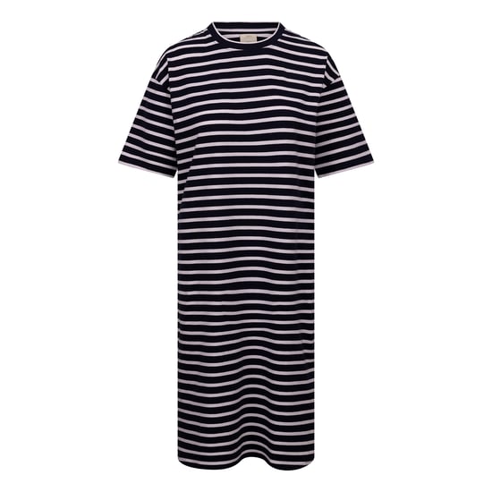 Trespass Dames Elayna T-shirt Jurk (Marine/Wit) - Image 1