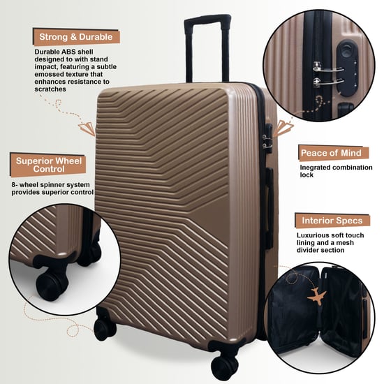 Gouden Hardshell Koffer Robuust 8-wiel Bagagekoffer - Image 4