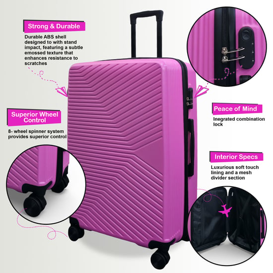 Roze hardshell koffer Robuust 8-wiel bagagekoffer - Image 4