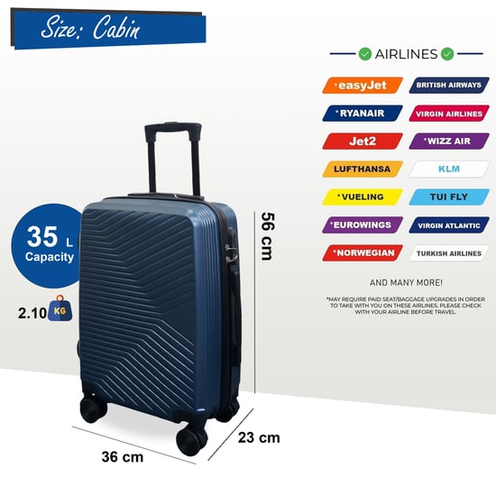 Blauwe harde schelpcabine 48 x 37 x 20 cm Veilige bagagekoffer - Image 3