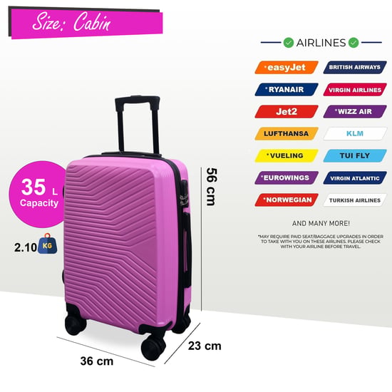 Roze harde schelpcabine 48 x 37 x 20 cm Veilige bagagekoffer - Image 3