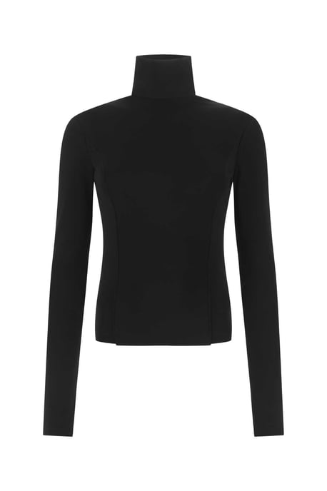 Zwarte Stretch Viscose Mix Top - Image 1