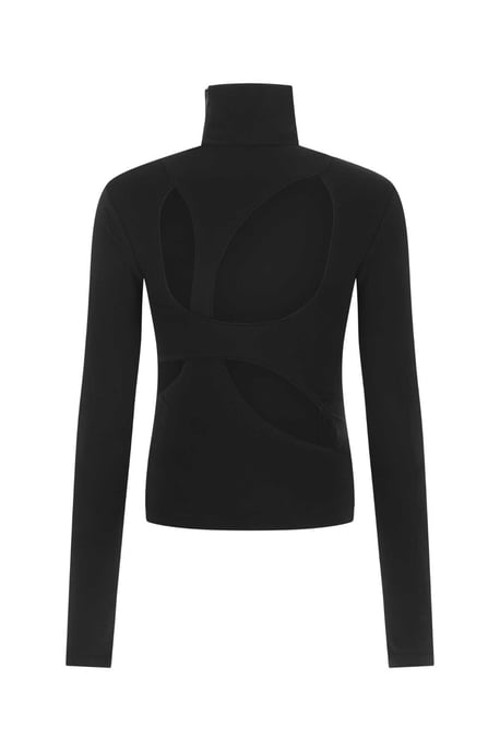 Zwarte Stretch Viscose Mix Top - Image 2