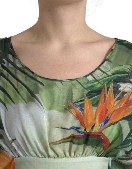 Geprinte Zijde Kaftanjurk Jungleprint Maxi Jurk - Image 4