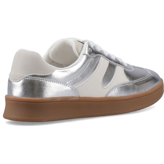 Hush Puppies Maura Suède Dames Silver Trainers - Image 2