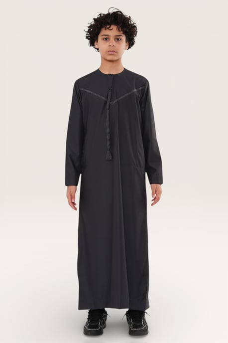 Kinderen jongens grijs Ramadan Eid Marokkaanse Jubba gewaad moslim Djellaba Thobe LFS-K-TT008 - Image 2