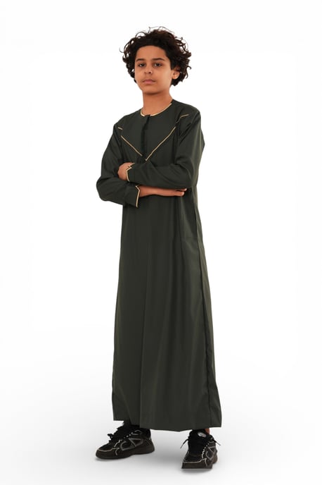Kinderen jongens groene Ramadan Marokkaanse Jubba gewaad Djellaba Kaftan Eid Thobe LFS-K-TT-006 - Image 3