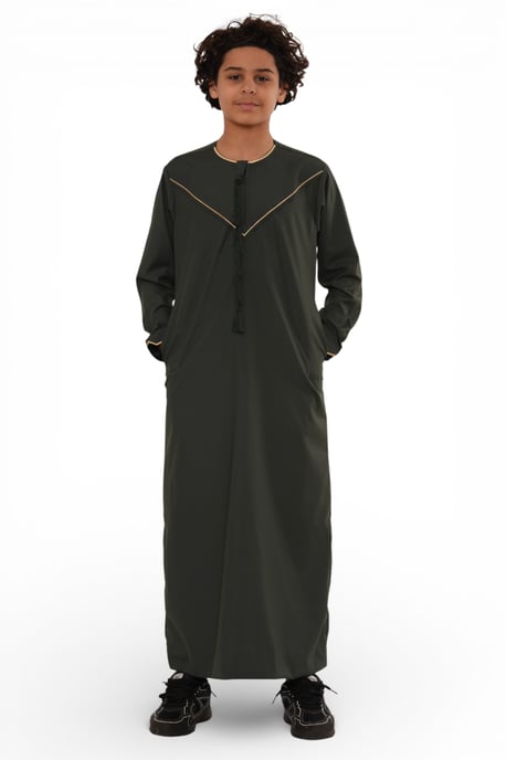 Kinderen jongens groene Ramadan Marokkaanse Jubba gewaad Djellaba Kaftan Eid Thobe LFS-K-TT-006 - Image 4