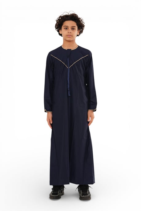 Kinderen Jongens Marine Ramadan Marokkaanse Jubba Robe Djellaba Kaftan Eid Thobe LFS -K-TT-006 - Image 2