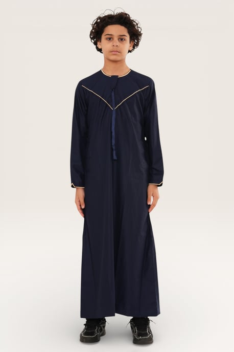 Kinderen Jongens Marine Ramadan Marokkaanse Jubba Robe Djellaba Kaftan Eid Thobe LFS -K-TT-006 - Image 3