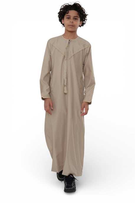 Kinderen jongens beige Ramadan Marokkaanse Jubba gewaad Djellaba Kaftan Eid Thobe LFS-K-TT-006 - Image 4