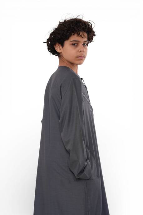 Kinderen jongens grijs Eid Marokkaanse Thobe gewaad Djellaba Ramadan Eid Jubba-LFS K-HM10 - Image 5