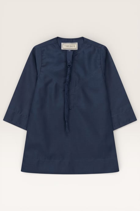 Kinderjongens marineblauwe baby Ramadan Marokkaanse Thobe Robe Emirati Eid Jubba LFS-B-TT001 - Image 2