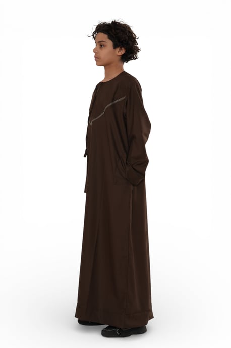 Kinderen jongens bruin Eid Marokkaanse Thobe gewaad Djellaba Ramadan Eid Jubba-LFS K-HM10 - Image 4