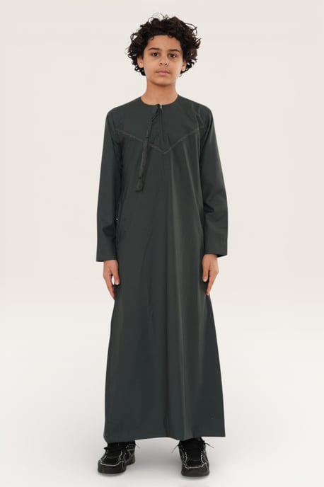 Kinderen jongens groene Ramadan Eid Marokkaanse Jubba gewaad moslim Djellaba Thobe LFS-K-TT008 - Image 2