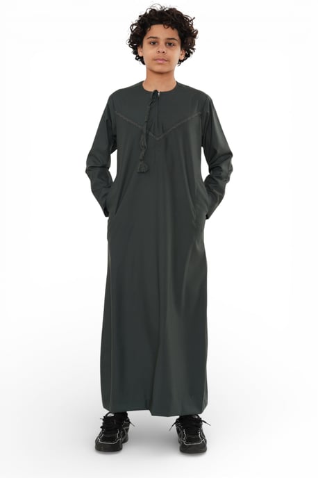 Kinderen jongens groene Ramadan Eid Marokkaanse Jubba gewaad moslim Djellaba Thobe LFS-K-TT008 - Image 4