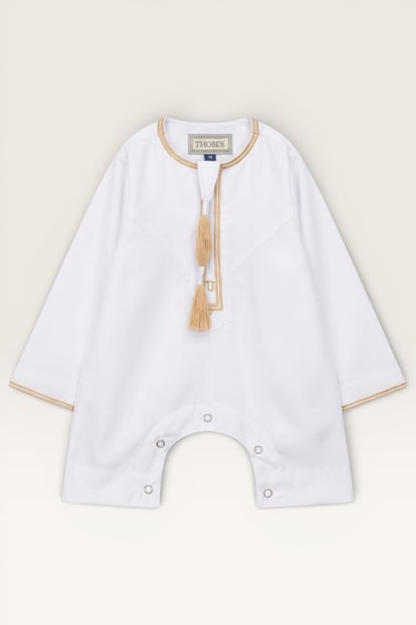 Witte baby Ramadan Marokkaanse Thobe Gewaad Emirati Eid Jubba LFS-B-TT003 - Image 2