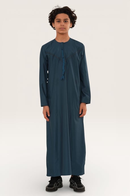 Kinderen jongens blauw Ramadan Eid Marokkaanse Jubba gewaad moslim Djellaba Thobe LFS-K-TT008 - Image 2