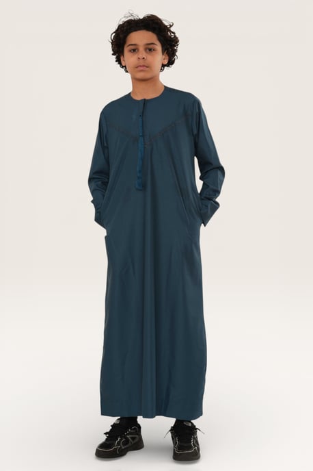 Kinderen jongens blauw Ramadan Eid Marokkaanse Jubba gewaad moslim Djellaba Thobe LFS-K-TT008 - Image 3