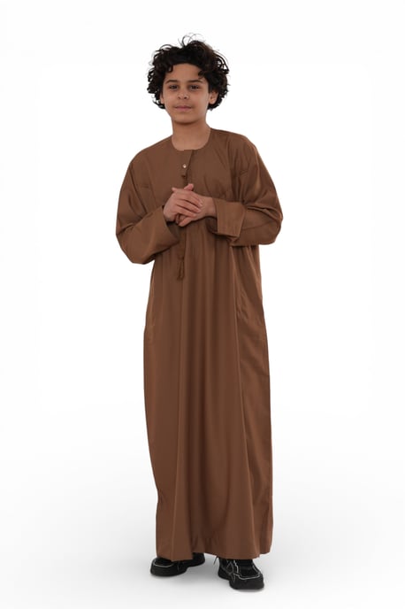 Kinderen jongens bruin Eid Marokkaanse Jubba Robe Djellaba Ramadan Eid Thobe LFS- K-HM11 - Image 4