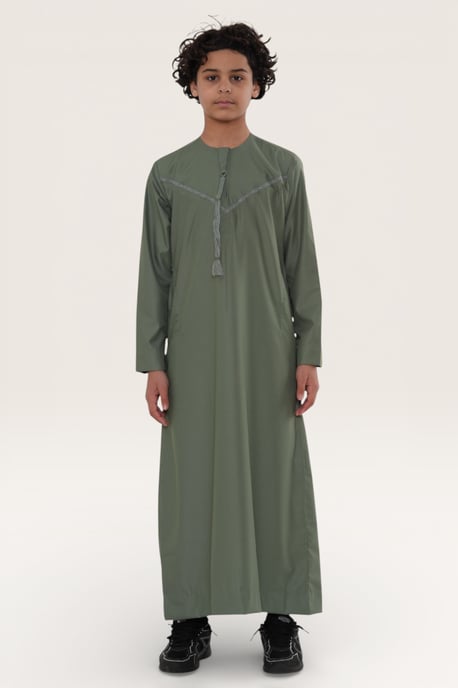 Kinderen jongens groene Ramadan Eid Marokkaanse Jubba gewaad moslim Djellaba Thobe LFS-K-TT008 - Image 2