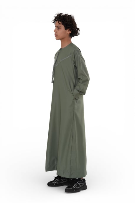 Kinderen jongens groene Ramadan Eid Marokkaanse Jubba gewaad moslim Djellaba Thobe LFS-K-TT008 - Image 4