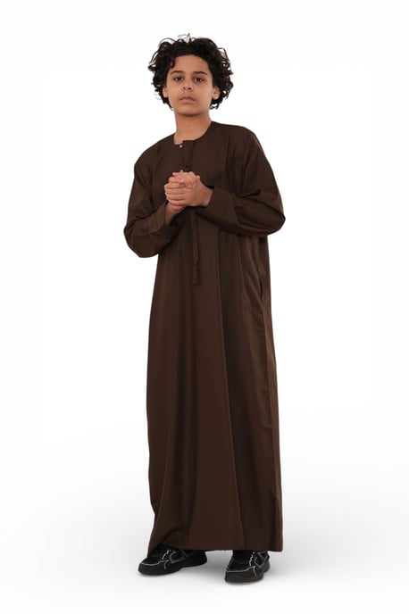 Kinderen jongens bruin Eid Marokkaanse Jubba Robe Djellaba Ramadan Eid Thobe LFS- K-HM11 - Image 4