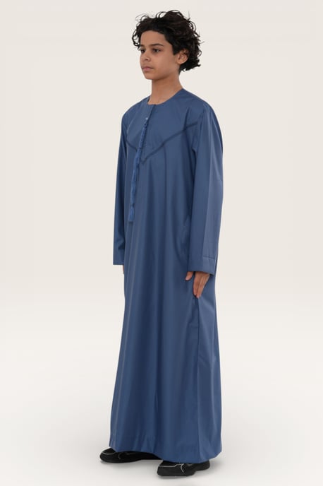 Kinderen jongens blauwe Eid Marokkaanse Thobe gewaad Djellaba Ramadan Eid Jubba-LFS K-HM10 - Image 3