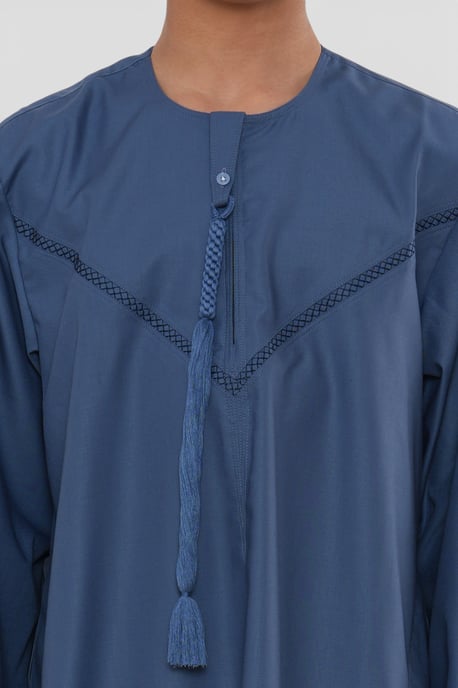 Kinderen jongens blauwe Eid Marokkaanse Thobe gewaad Djellaba Ramadan Eid Jubba-LFS K-HM10 - Image 5