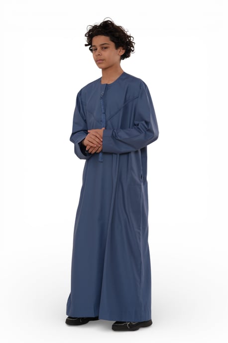 Kinderen jongens blauwe Eid Marokkaanse Jubba Robe Djellaba Ramadan Eid Thobe LFS- K-HM11 - Image 4
