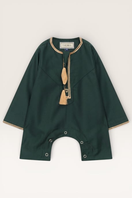 Kinderen jongens groene baby Ramadan Marokkaanse Thobe gewaad Emirati Eid Jubba LFS-B-TT003 - Image 2
