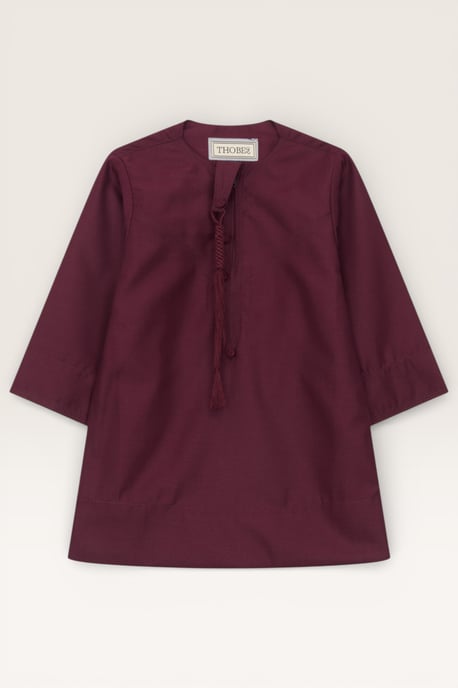 Rode Ramadan-thobe voor jongens, Marokkaanse Emirati Eid Jubba LFS-B-TT001 - Image 2