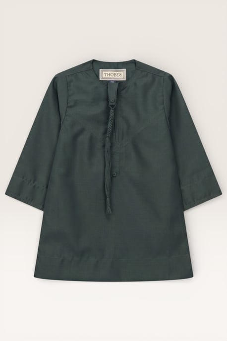 Groene Ramadan-thobe voor jongens, Emirati Eid Jubba LFS-B-TT001 - Image 2