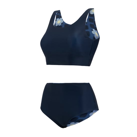 Regatta Dames Orla Kiely Mini Vierkante Bloem Reversible Bikini Set (Blauw) - Image 3