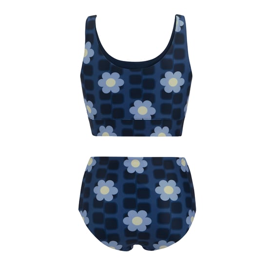 Regatta Dames Orla Kiely Mini Vierkante Bloem Reversible Bikini Set (Blauw) - Image 5