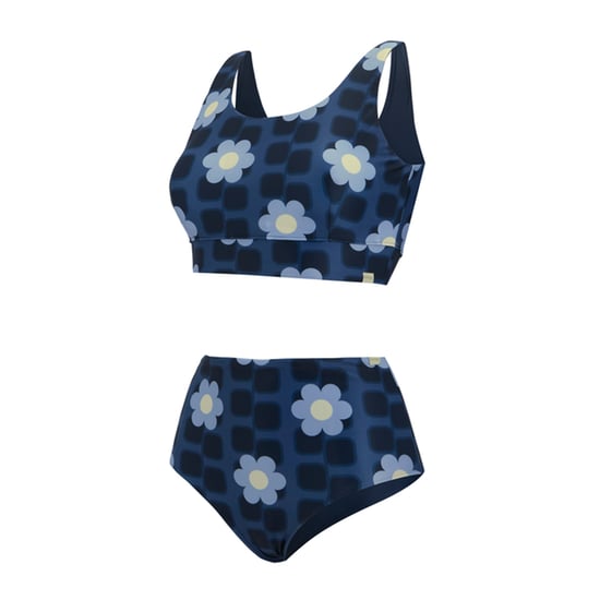 Regatta Dames Orla Kiely Mini Vierkante Bloem Reversible Bikini Set (Blauw) - Image 6
