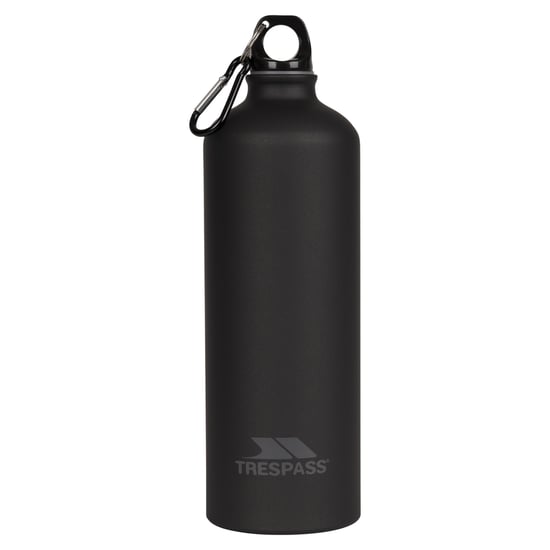 Trespass Volwassenen Slurp waterfles met karabijnhaak (1 liter) (Matzwart) - Image 1