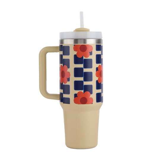 Regatta Orla Kiely Bloemen Geïsoleerde Reisbeker (Oranje) - Image 1