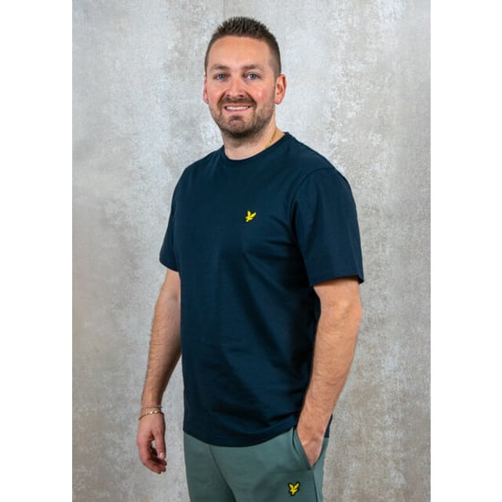 Lyle & Scott merk borstlogo donker marineblauw T-shirt - Image 2