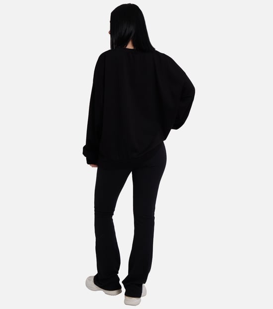 Zwarte oversized trui met strik aan de voorkant - Image 4