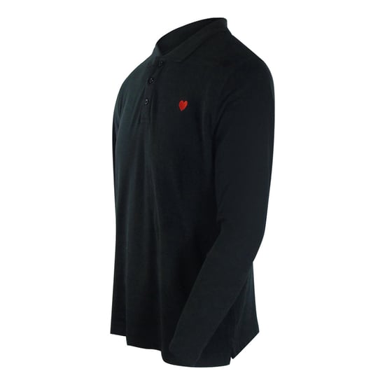 Love Moschino Polo Shirt Met Klein Hartlogo En Lange Mouwen, Zwart - Image 3