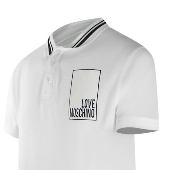 Love Moschino Box Logo Witte Poloshirt - Image 3