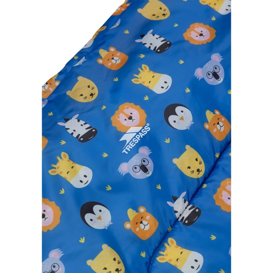 Trespass Slaapzak voor kinderen/kinderen met dierenprint voor 2 seizoenen (Blauw/multikleurig) - Image 3