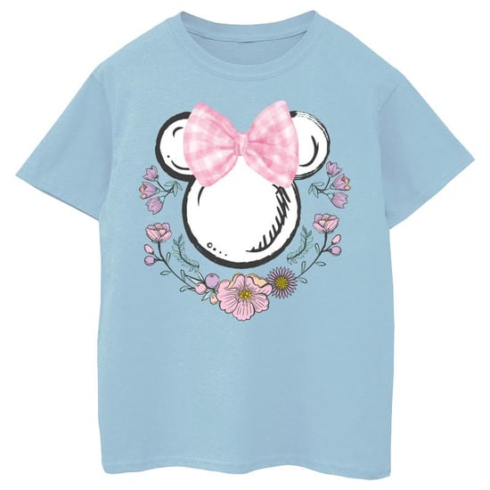 Disney Meisjes Minnie Mouse Strikjes & Bloemen Katoenen T-shirt (Babyblauw) - Image 1
