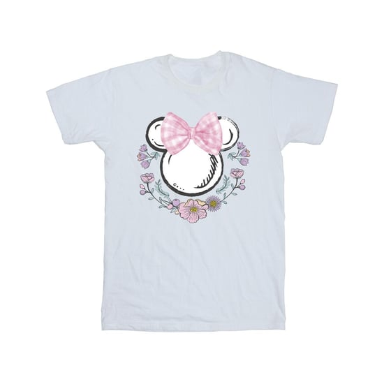 Disney Meisjes Minnie Mouse Strikjes & Bloemen Katoenen T-shirt (Wit) - Image 1