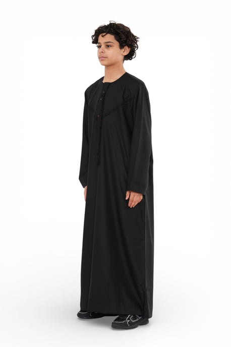 Kinderen jongens Eid zwarte Marokkaanse Jubba gewaad Djellaba Ramadan Eid Thobe - K-HM11 - Image 3