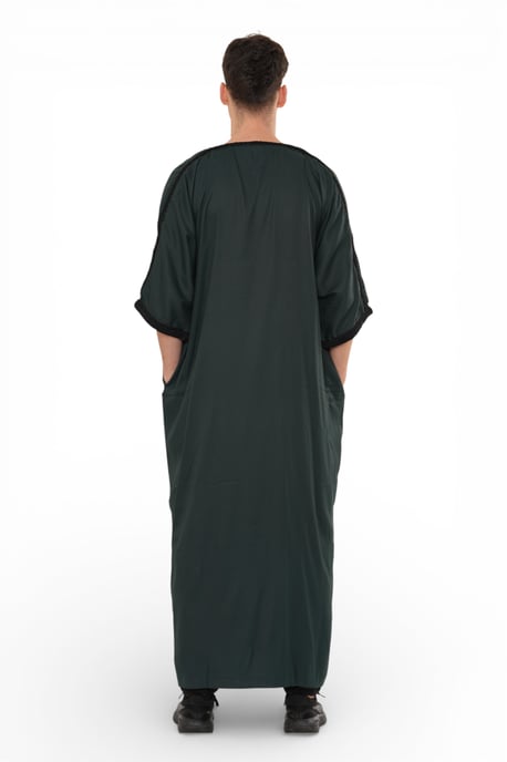 Heren groene Marokkaanse Thobe Jubba Robe Eid Djellaba Gandoura LFS - HM62 - Image 5