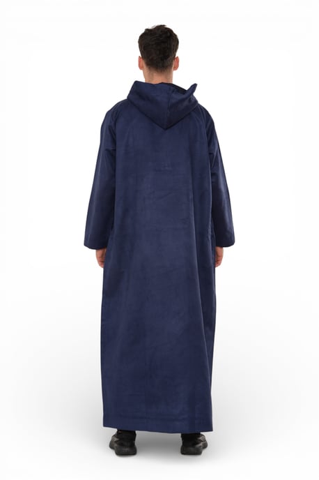 Heren Eid Marineblauwe Marokkaanse Jubba Robe Ramadan Eid Thobe met capuchon - HM12 - Image 5