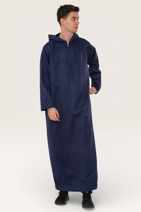 Heren Marine Eid Marokkaanse Jubba Robe Ramadan Eid Thobe LFS met capuchon - HM12 - Image 3