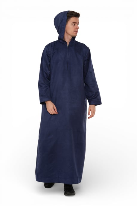 Heren Marine Eid Marokkaanse Jubba Robe Ramadan Eid Thobe LFS met capuchon - HM12 - Image 5